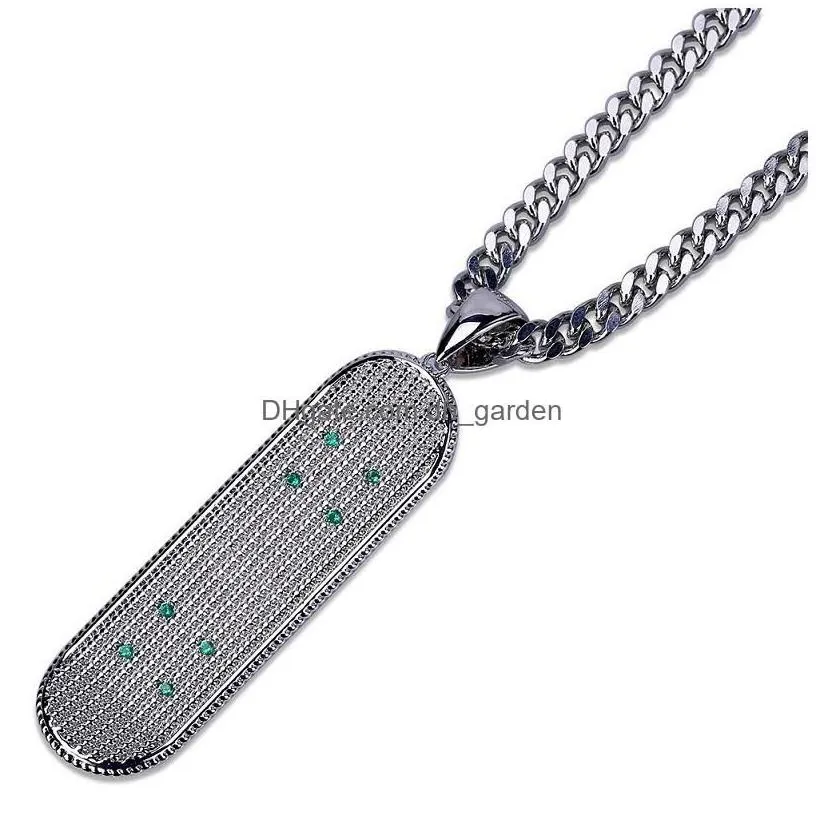 pendant necklaces mens hip hop necklace jewelry sier gold cuban link chain fashion skateboard for men drop delivery pendants dhgarden