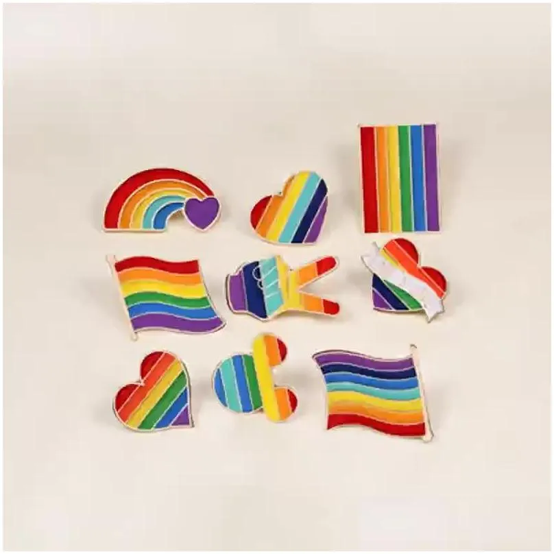 creative rainbow colors gay lesbian brooch for men women peace alloy suits dressing pins brooch fashion jewelry badge accessories gift