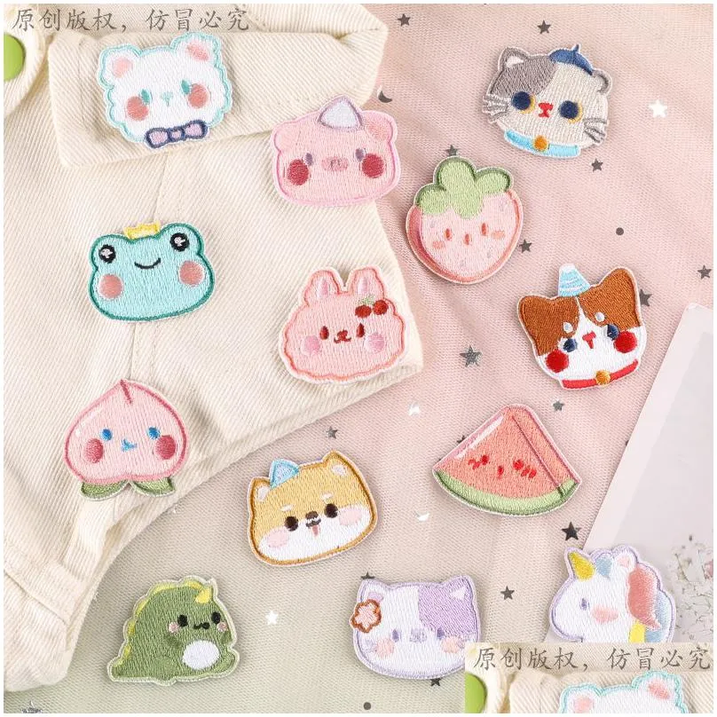 sewing notions cat iron ones self adhesive diy decoration or repair cute animal embroidered appliques for clothing backpacks jeans t-shirt caps