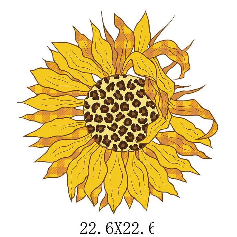 notions sunflower iron on transfers cutees decals flower appliques for t shirts spring decals heat transfer sticker for clothes pillow covers diy