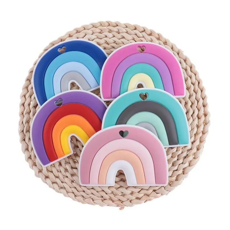 Soothers & Teethers 10Pcs Rainbow Teethers For Babies Sile Teether Teeth Pacifier Chain Accessories Care Baby Shower Gifts Bpa 220407 Dhco5