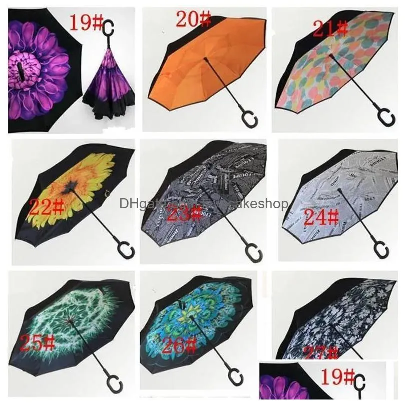 Reverse Umbrellas Windproof Layer Inverted Umbrella Inside Out Dhgjn
