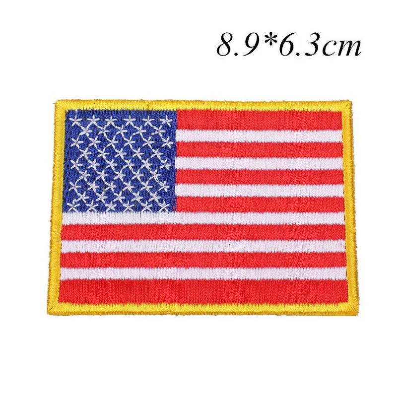 sewing notions 3.5x2.5 inch large size american us flag embroideredes iron on or sew on clothes bags diy garment applique