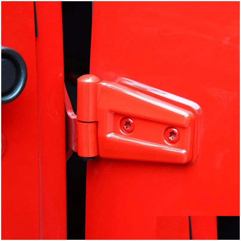 abs car door hinge covers protector red kit for jeep wranlger unlimited rubicon sahara sports 2007-2018 jk jku 8pcs