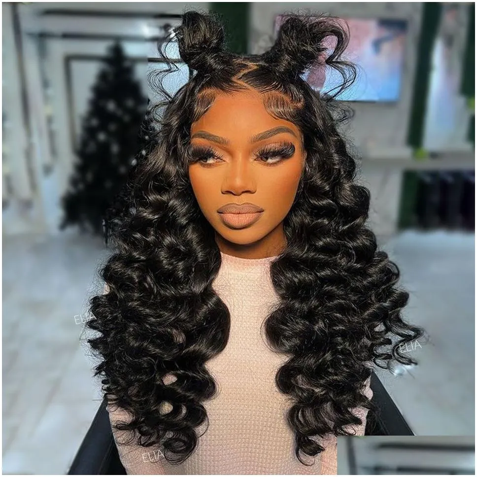 Other Health Care Items 250% Loose Deep Wave Front Wig 13X4 Hd Lace Frontal Human Hair Wigs For Women Synthetic Pre Plucked Drop Del Dhyvf