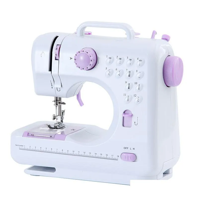 portable sewing machine mini electric household crafting mending overlock 12 stitches with presser foot pedal beginners
