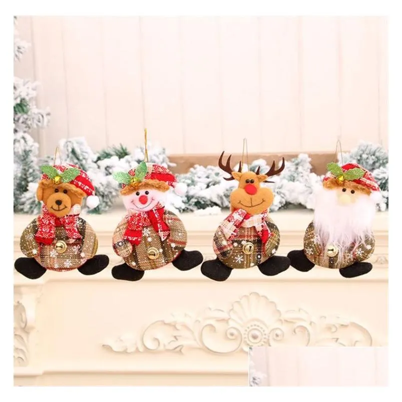 Christmas Decorations Cute Christmas Tree Decoration Pendant Santa Clause Bear Snowman Elk Doll Hanging Ornaments For Home Home Garden Dhsx0