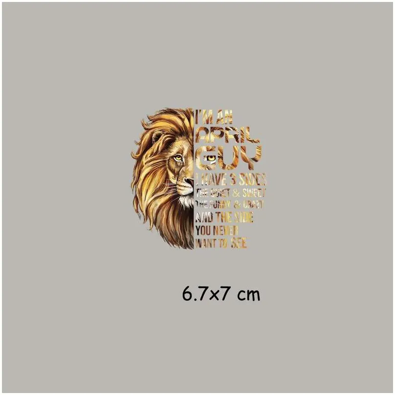 sewing notions personality lions iron ones for clothing tops animal thermal stickers for clothes diy vinyl heat transfer