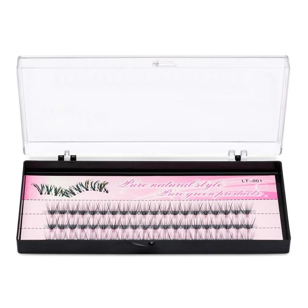 natural fake eye lashes 60pcs 8/10/12/14mm professional makeup individual cluster eye lashes grafting fake false eyelashes