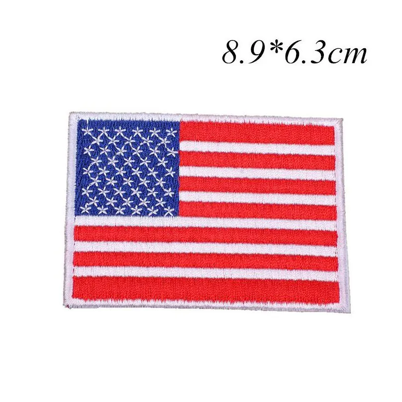 sewing notions 3.5x2.5 inch large size american us flag embroideredes iron on or sew on clothes bags diy garment applique