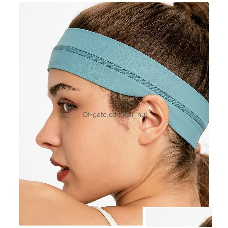 lulu elastic headband for women fashion men trend yoga sports sweat-absorbing unisex band high quality hairjewelry elastic weaving jacquard