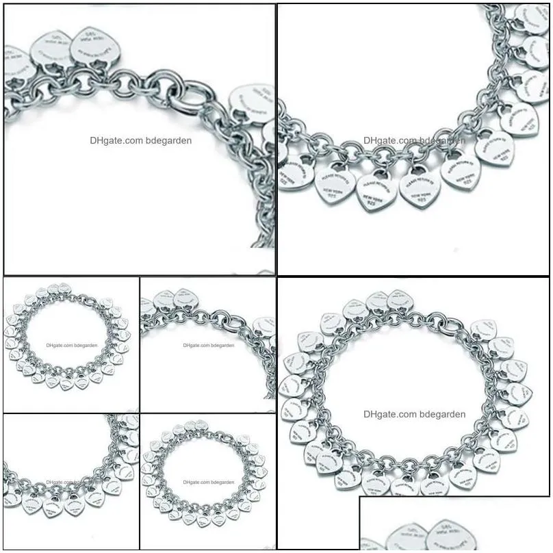 link chain bracelets jewelry sterling sier 925 classic fashion heart card ladies bracelet holiday gift 200925 drop delivery 2021 pdqzb