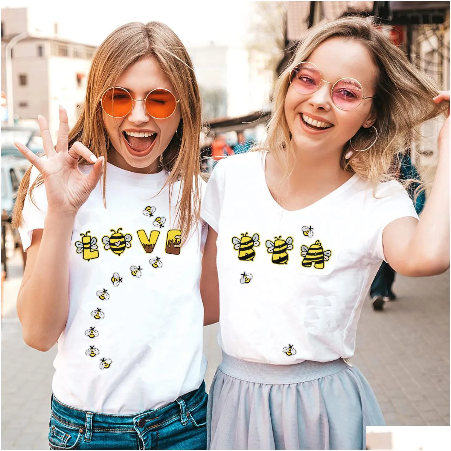 5.5cm bee emborideredes sewing notion cute cartoon bee elements letters a-z iron ones for bags jackets t-shirt hats clothes diy decoration