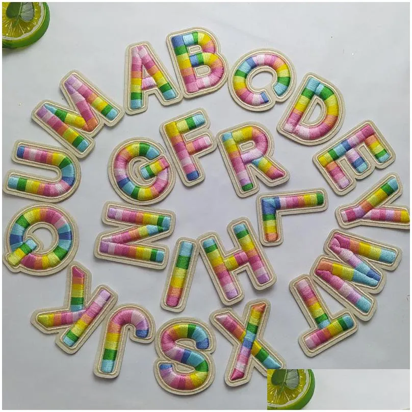 sewing notions 3d letters embroidery iron on appliquees english alphabet name for kids bags clothing diy logo accessories