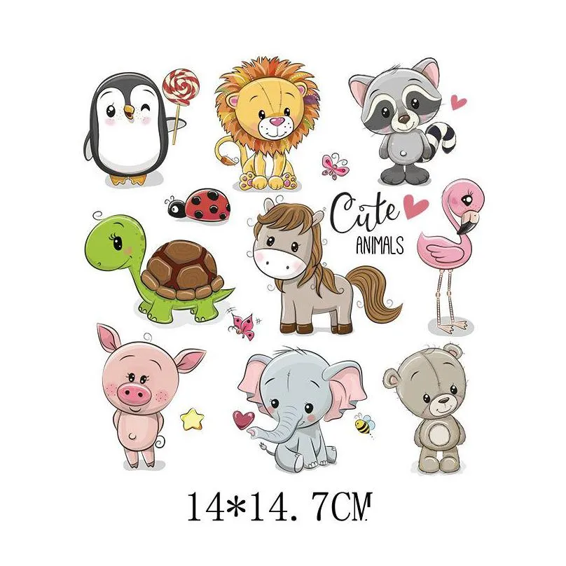 notions iron on cute animales set for kids clothing diy t shirt hoodies applique vinyl unicorn heat transfer clothes stickers costume accessories