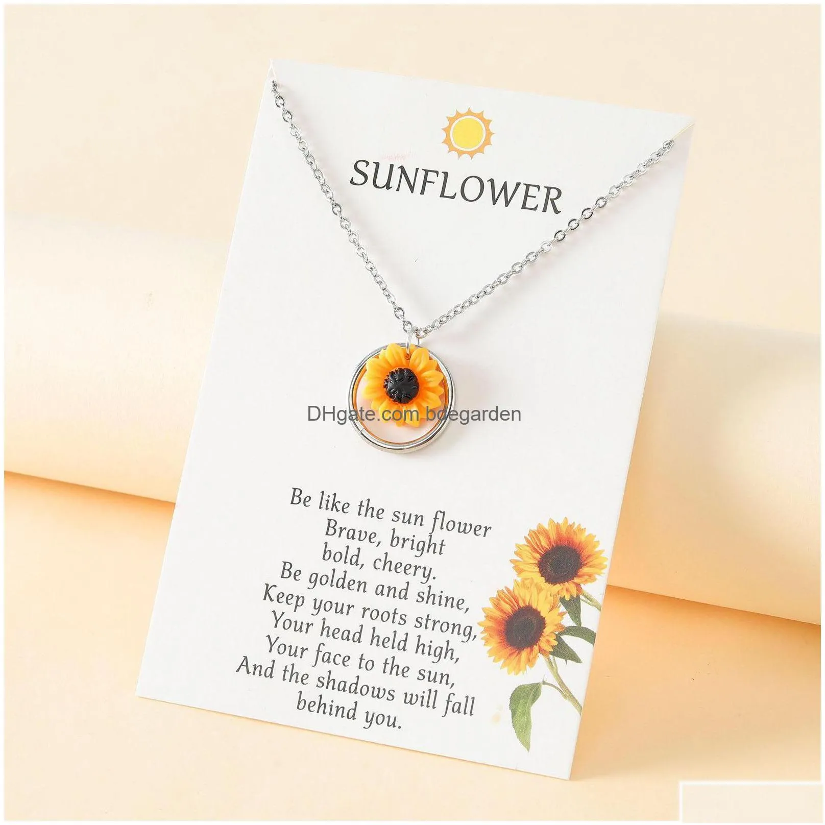 pendant necklaces fashion metal sunflower necklace 2022 trendy personality flower charm for women girls jewelry drop delivery pendant