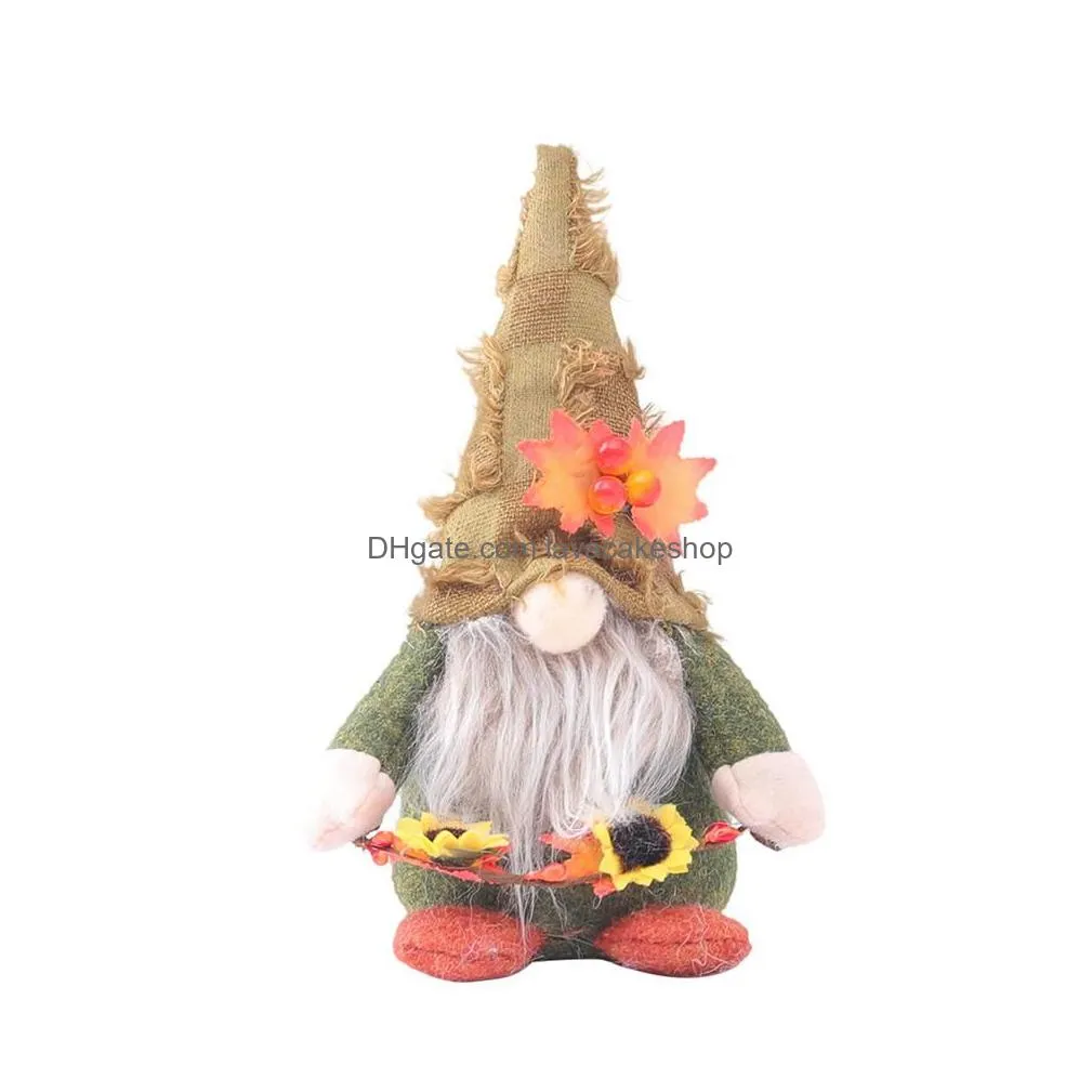 Fall Gnome Autumn Pumpkin Sunflower Swedish Dwarf Thanksgiving Day Gift Christmas Decor Ornaments Home Decorations Re Dhhdq