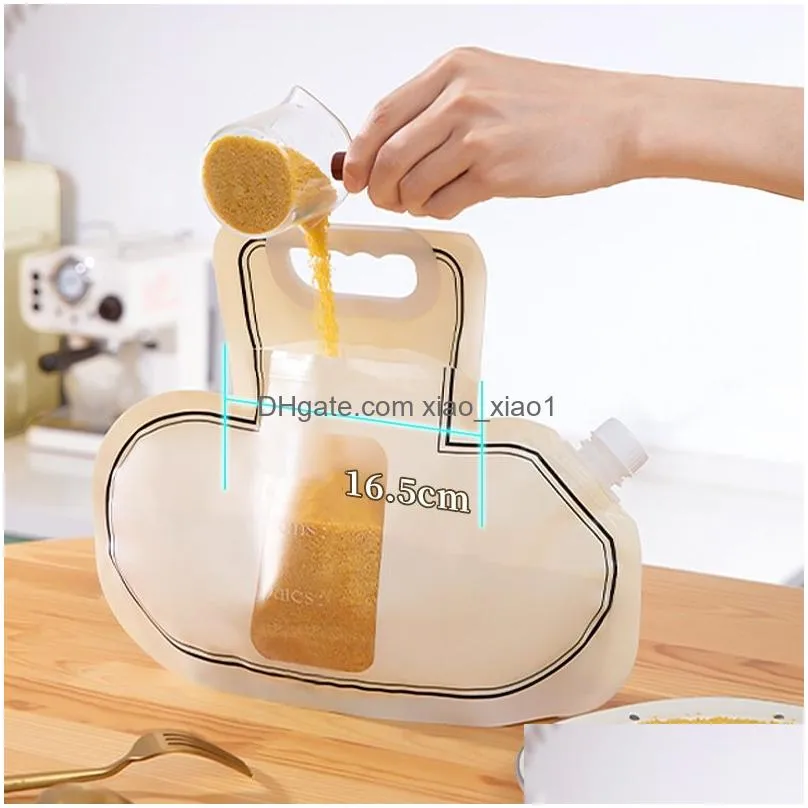 grain storage bags large diameter sealing bag save space food grade pe material kitchen rice wheat beans storage tools q614