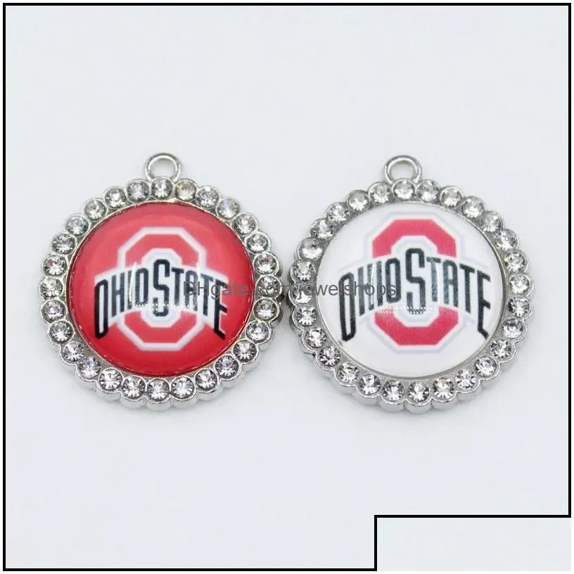 charms us ncaa football university team ohio state buckeyes dangle charm diy necklace earrings bracelet bangles buttons sp jewelshops