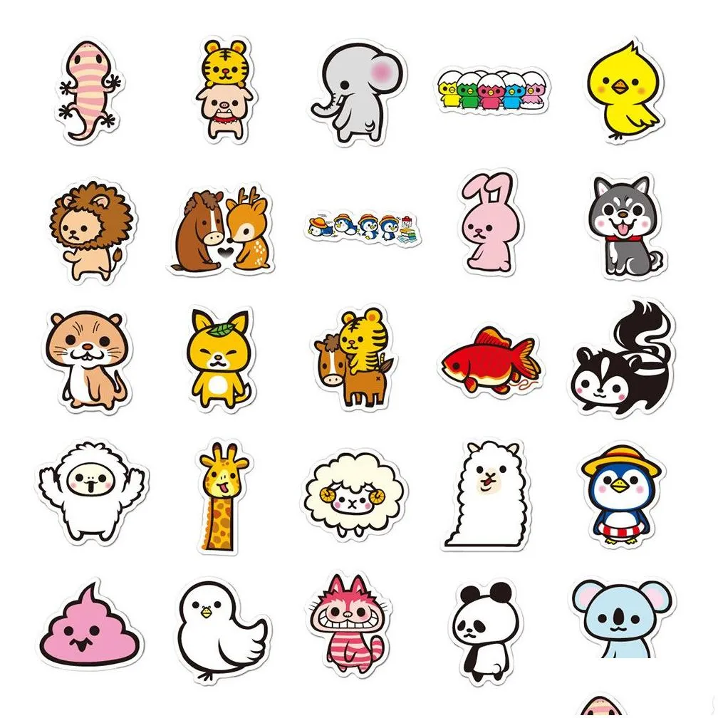 waterproof 10/30/50pcs mix cartoon cute animal stickers decal phone laptop guitar luggage diary scrapbook fridge graffiti sticker kids toy car