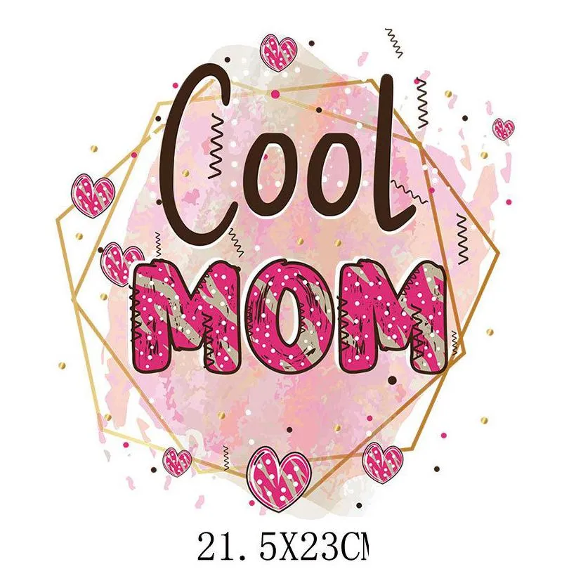 notions cool mom iron ones for clothing diy heat transfer design decals decoration washable large for clothes t-shirt jacket hoodies