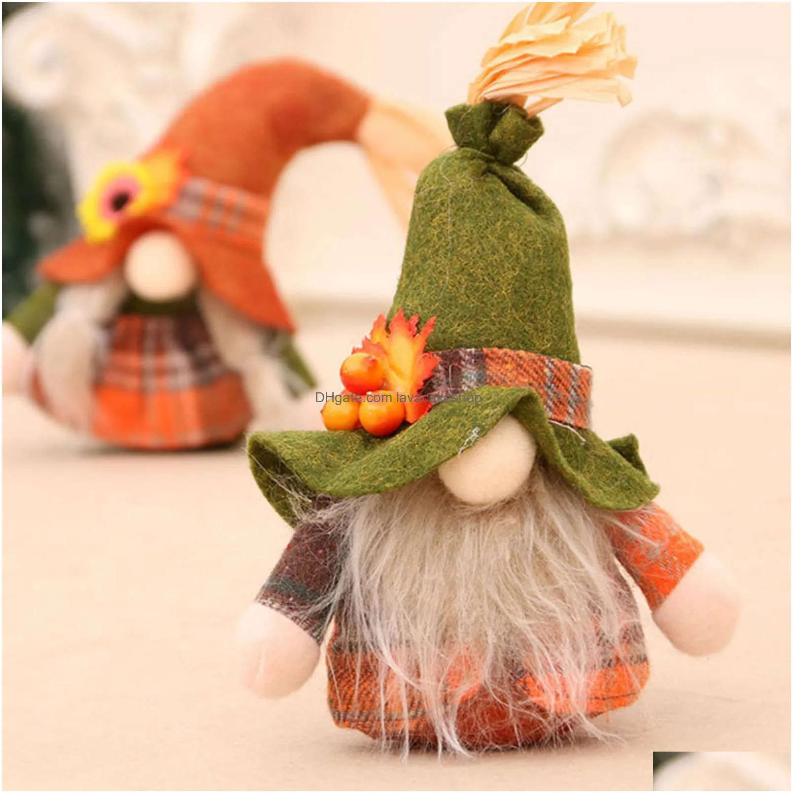 Fall Gnome Autumn Pumpkin Sunflower Swedish Dwarf Thanksgiving Day Gift Christmas Decor Ornaments Home Decorations Re Dhhdq