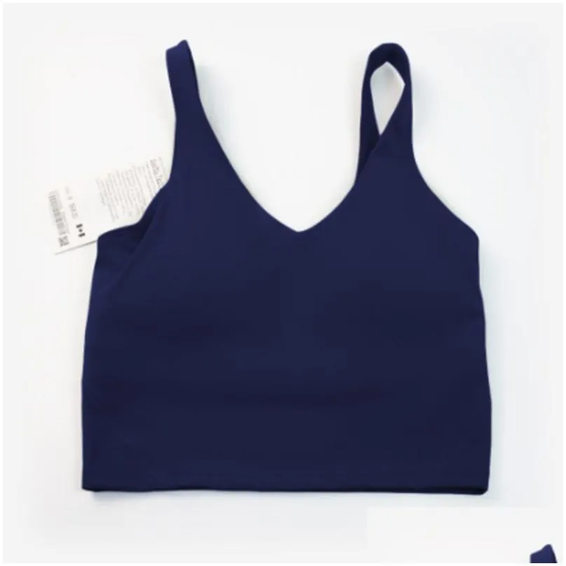 Yoga Outfit Lu-088 Women Sports Yoga Bra Y Tank Top Tight Vest With Chest Pad No Buttery Soft Athletic Fitness Clothe Custom Logo Spor Dh8H2