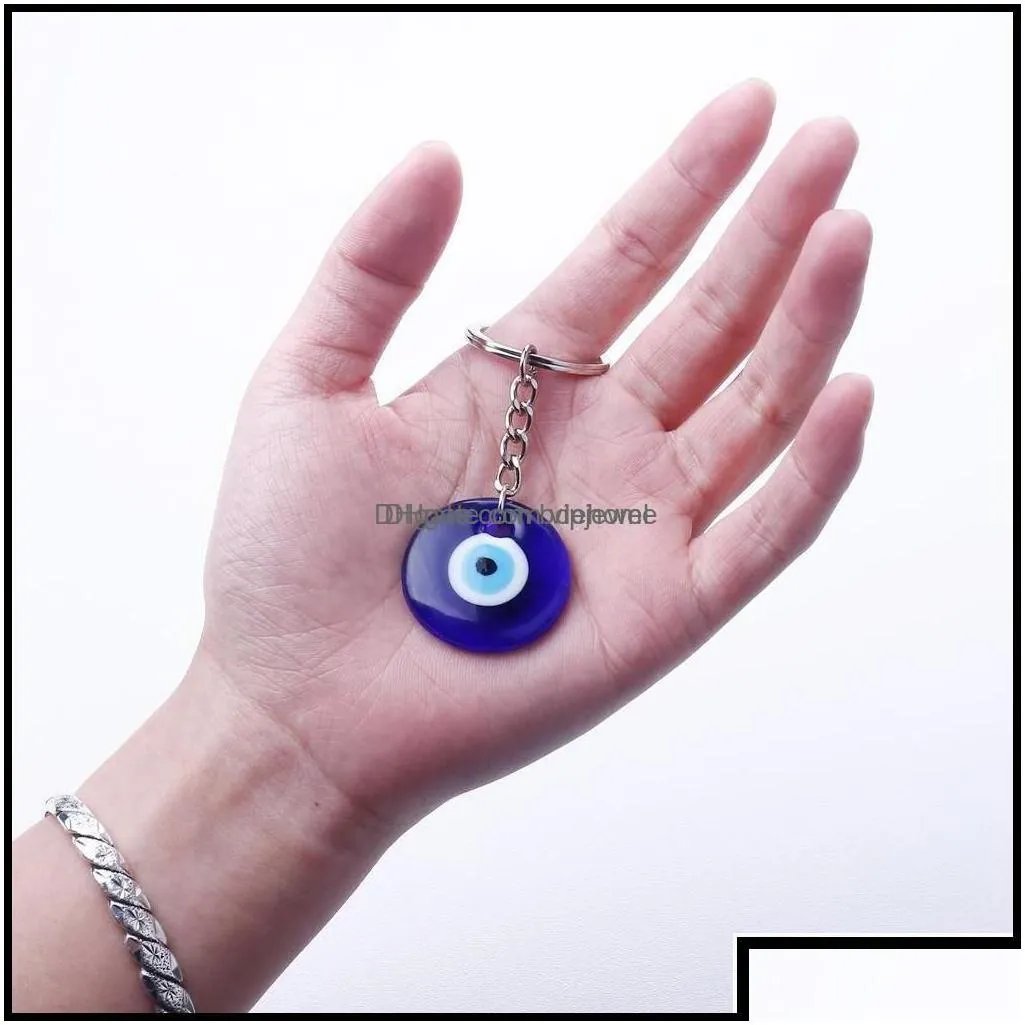 key rings key rings jewelry turkish evil blue eye keychain car ring amet lucky charm hanging pendant jewerly drop delivery 2021 jjc5w