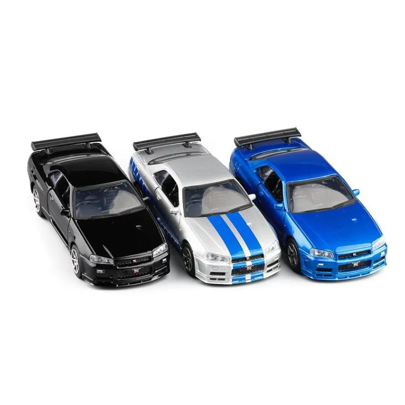 Diecast Model Cars Diecast Model High Simation 1 36 Nissan Gtr R34 Skyline Ares Diecasts Toy Vehicles Metal The Fast And Furious Car K Dhf9N