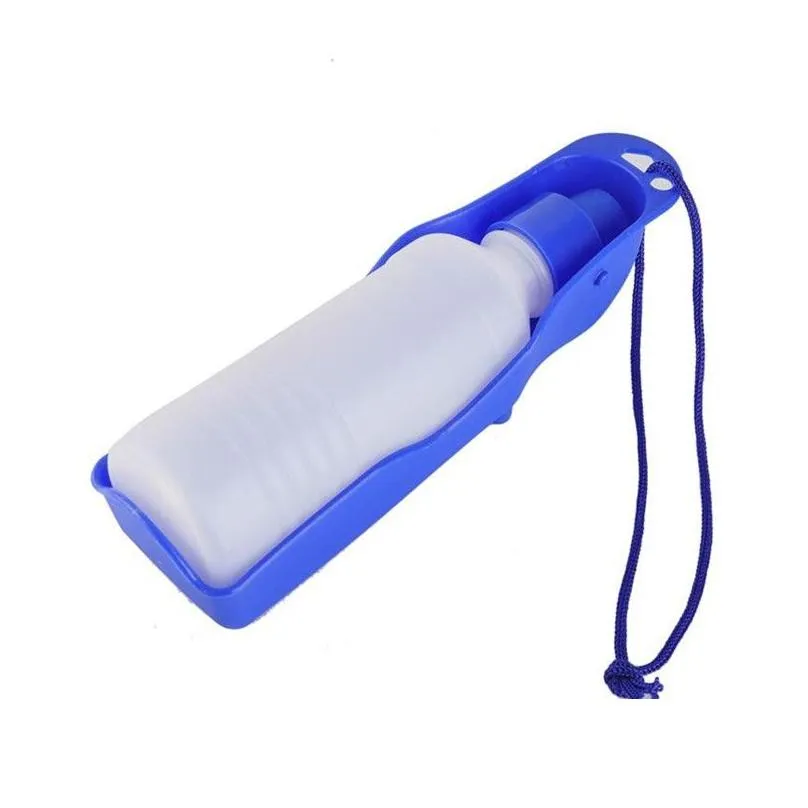  3 color 250ml pet dog cat water feeding drink bottle dispenser travel portable foldable plastic feeding bowl travel pet water