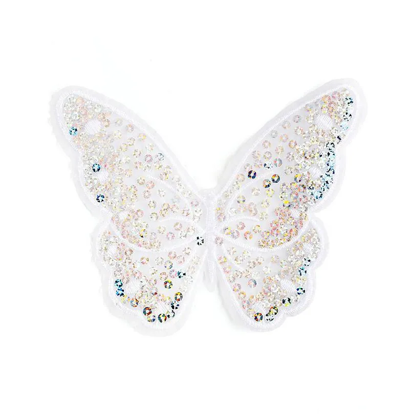 embroidered sequin butterfly applique fabrics diy costume headwear earring sewing garment accessories