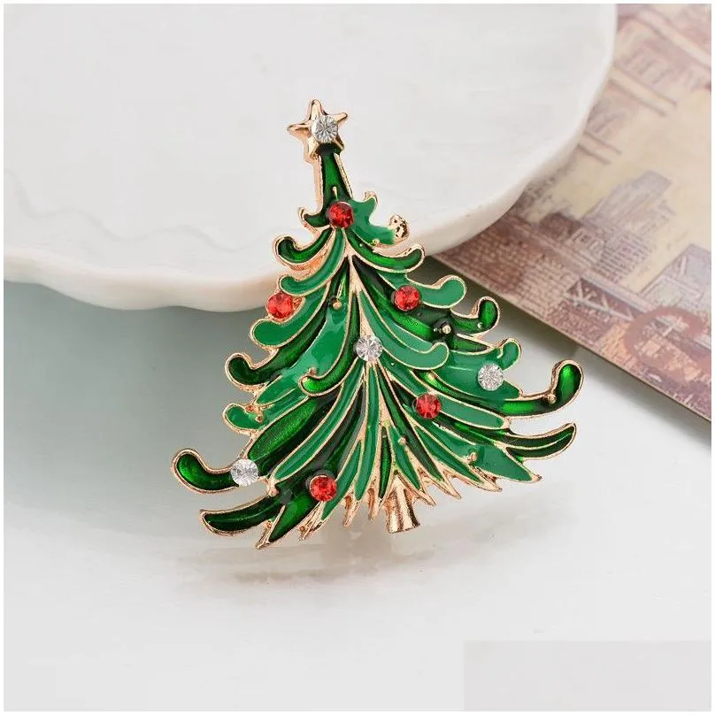 creative christmas wreath brooch corsages jewelry santa claus christmas tree brooches pins in bulk