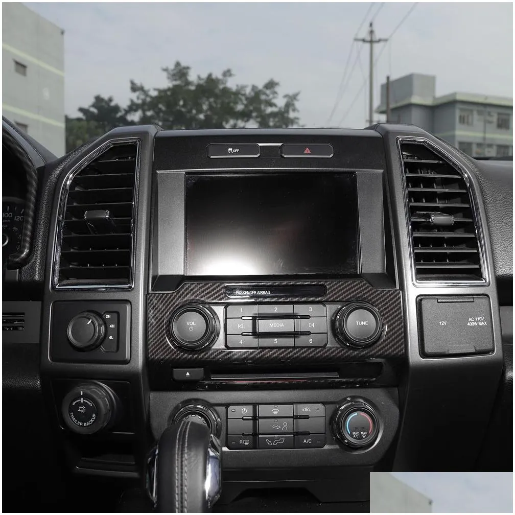 central control volume adjustment panel abs decoration covers for ford f150 car styling interior accessories