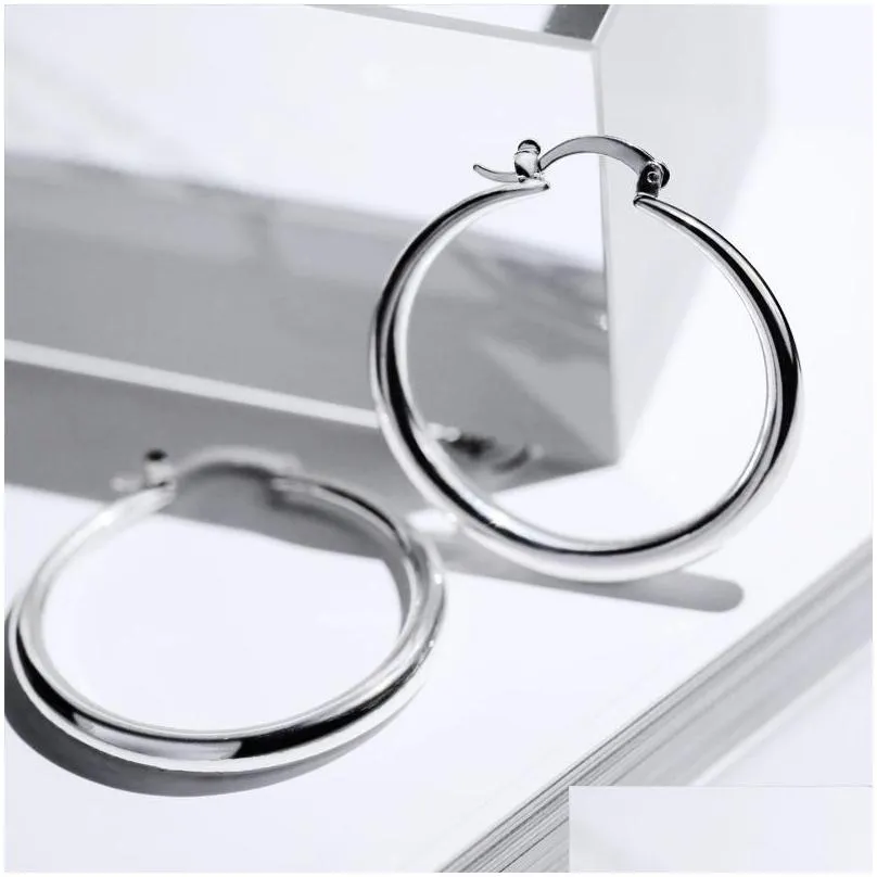 Hoop & Huggie Hoop Earrings Hie Delysia King Women Trendy Simplicity Alloy Round Birthday Party Smooth Surface Banquet Grace Jewellery Dhjty