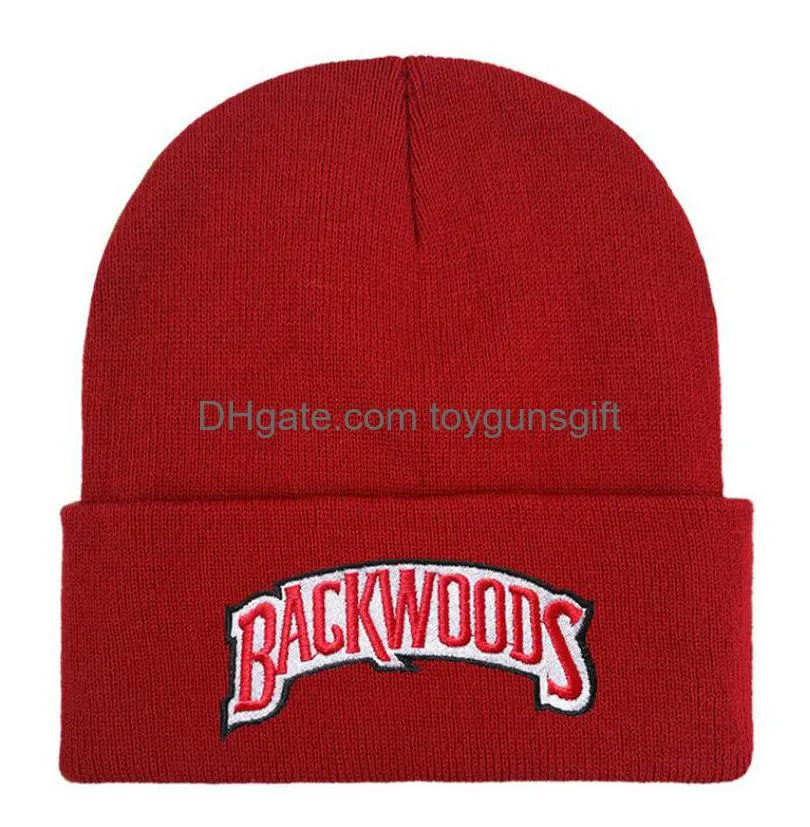 1pcs new knitted hat backwoods lettering cap women winter hats for men warm fashion solid hiphop beanie