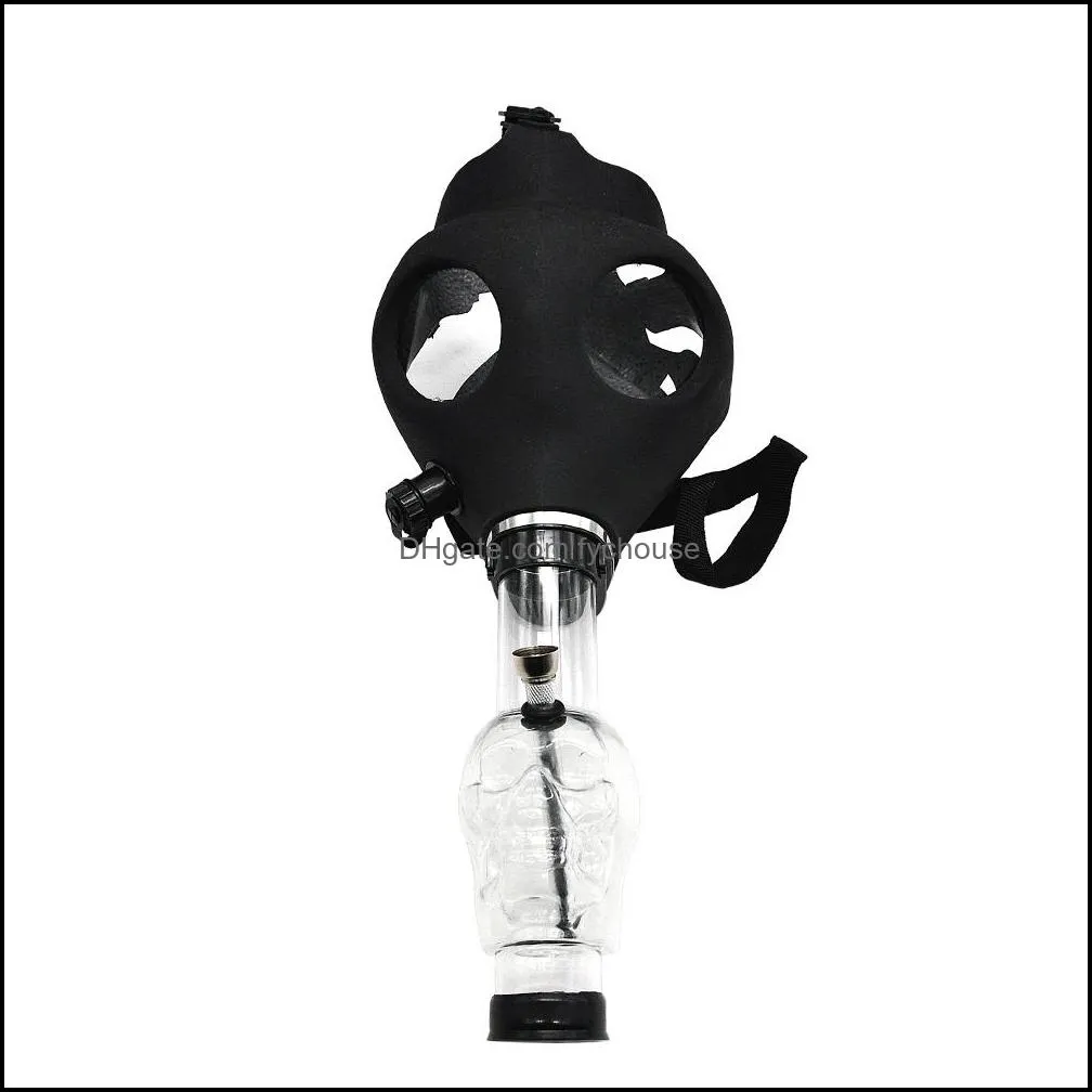 silicone mash creative acrylic smoking pipe gas mask pipes acrylic bongs tabacco shisha water pipe