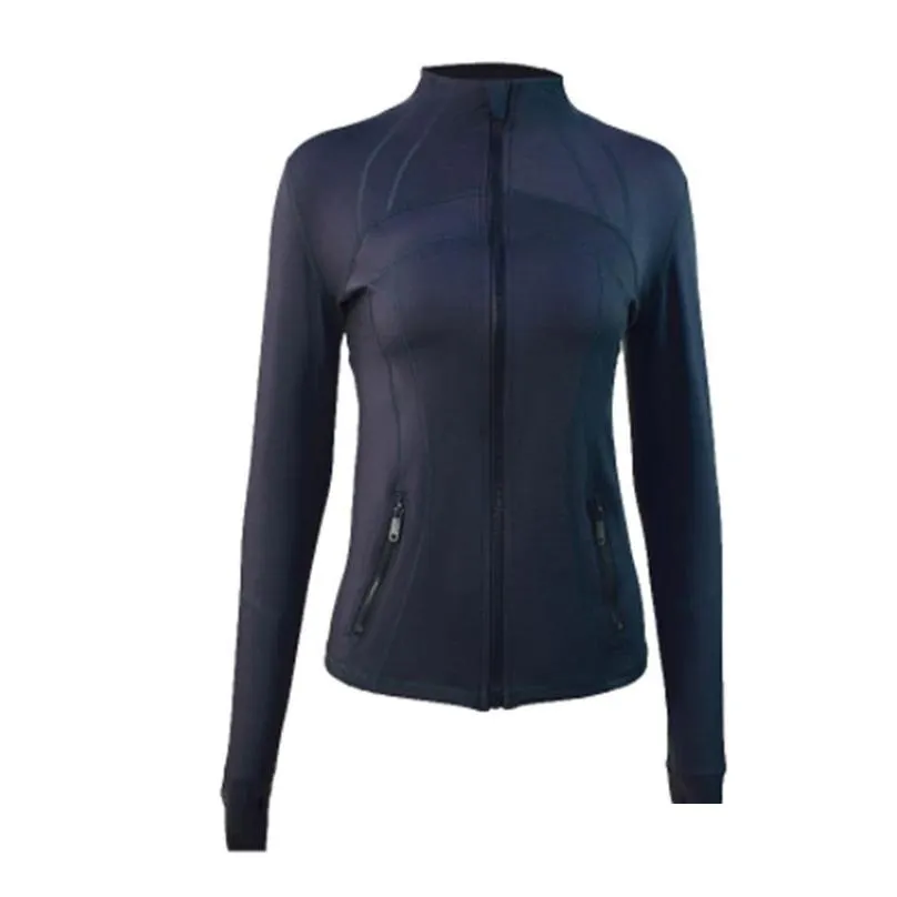 Yoga Outfit Lu-088 Fitness Women Sports Yoga Jacket Top Stand-Up Collar Half Zipper Long Sleeve Tight Yogas Shirt Gym Thumb Athtic Coa Dhy9H