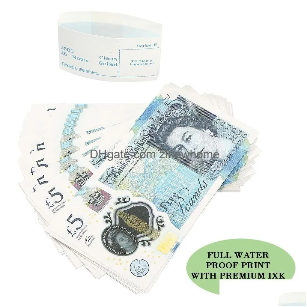 Other Festive Party Supplies Printed Money Toys Uk Pounds Gbp British 50 Prop Toy Fl Print Copy Banknote For Kids Christmas Dhycl