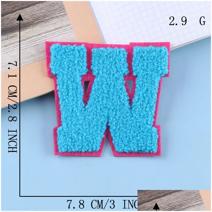 notions iron on letter a-z chenillees embroidered alphabet appliques for decorate repair hats sweater jacket bags