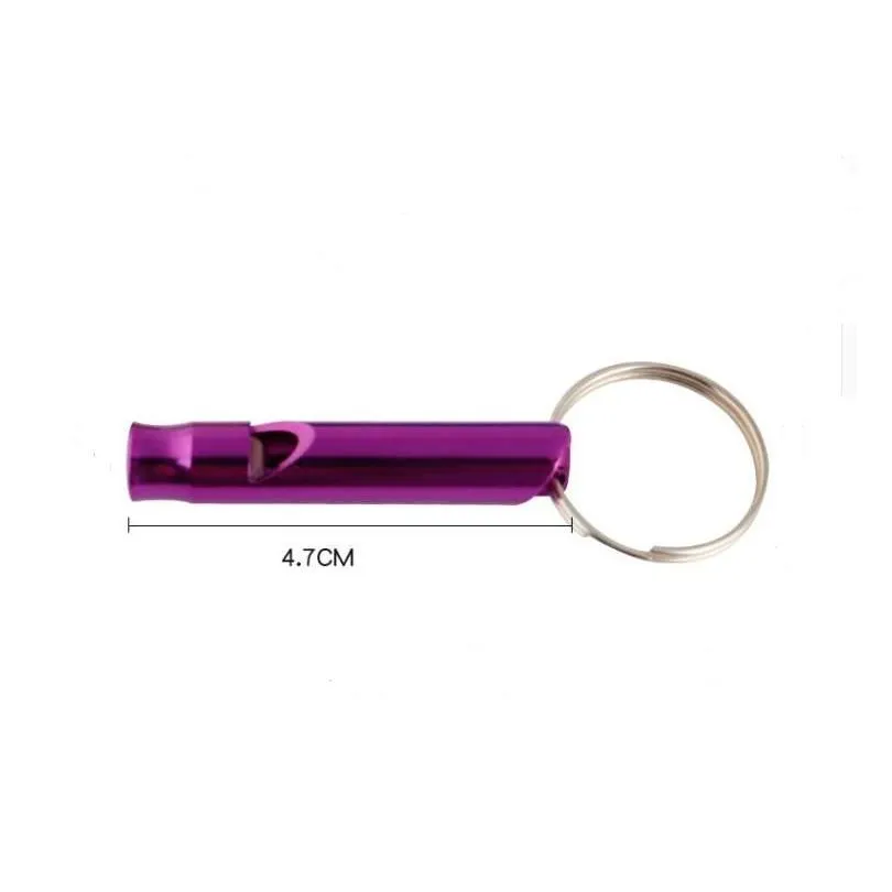 aluminum whistle outdoor edc hiking camping survival whistle with key chain dog training whistles