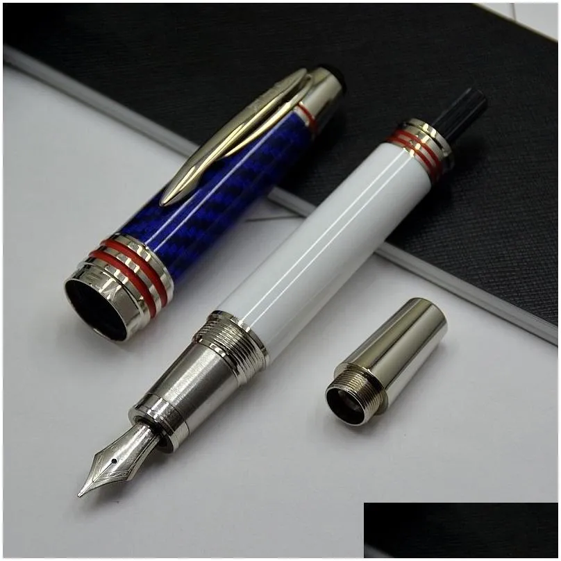wholesale top luxury jfk pen limited edition john f. kennedy carbon fiber rollerball ballpoint fountain pens writing office school supplies with serial number high
