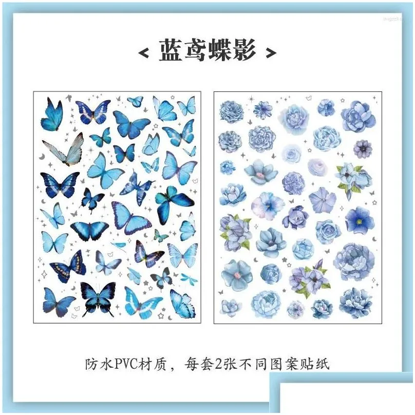 Gift Wrap Gift Wrap Vintage Flowers Butterfly Stickers Scrapbooking Diy Card Making Journal Collage Notebook Decoration Creative Pvc S Dhnqd