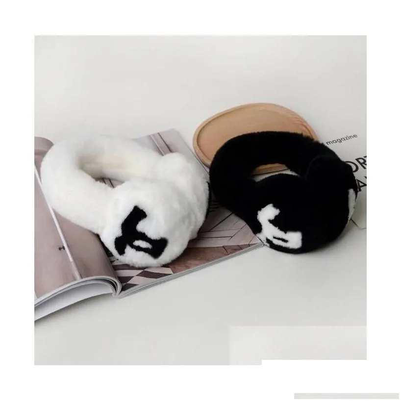 9 styles designer thick rabbit fur wool earmuffs fashion warm ear er autumn winte women headwear drop delivery