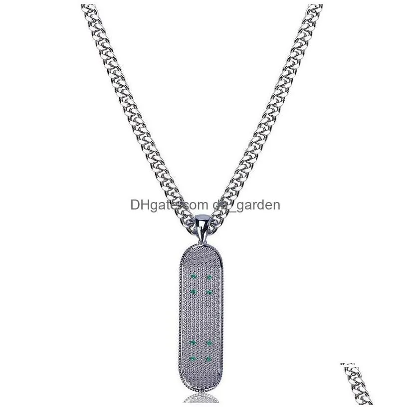 pendant necklaces mens hip hop necklace jewelry sier gold cuban link chain fashion skateboard for men drop delivery pendants dhgarden
