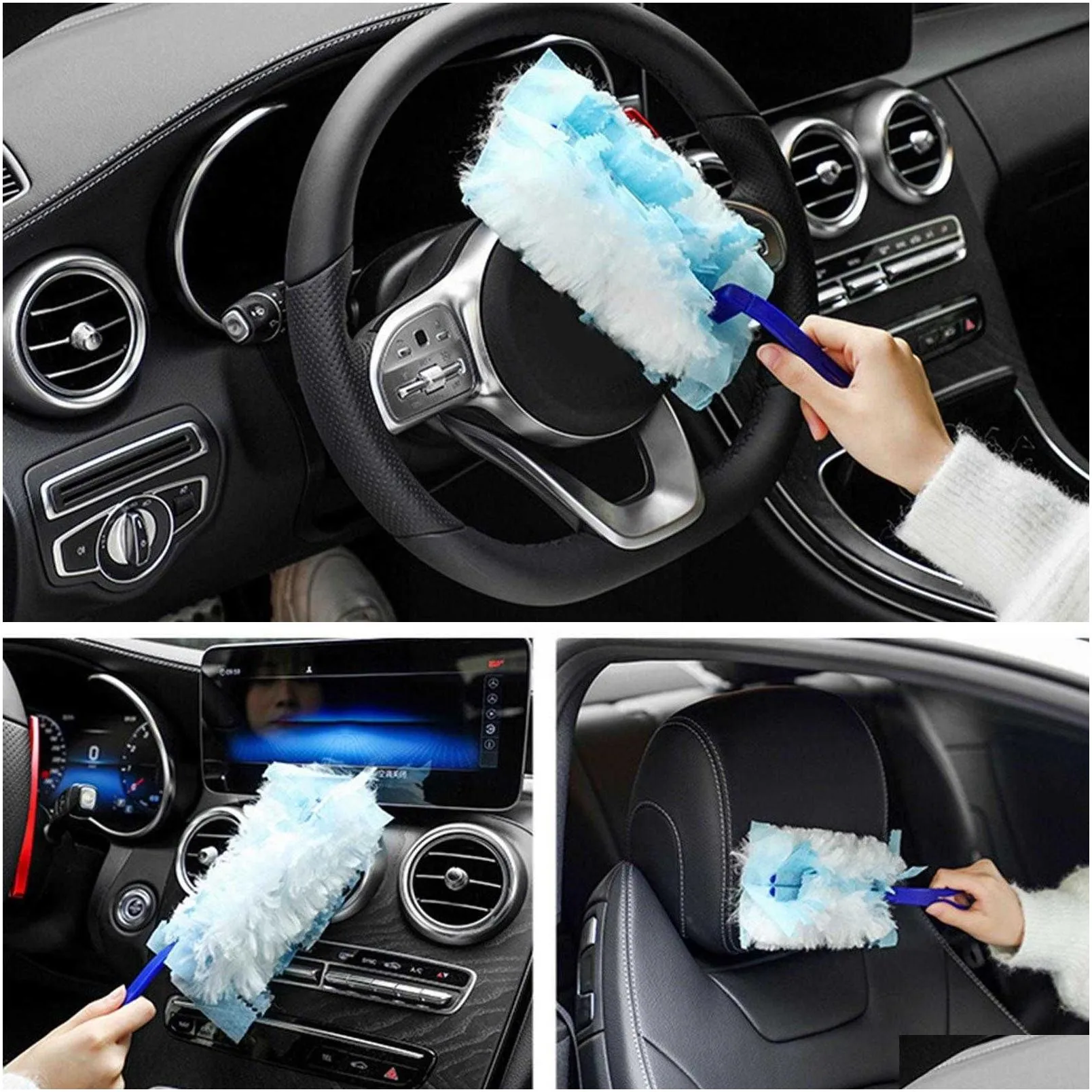 Dusters Dusters 5/10/15Pcs Magic Duster Electrostatic Absorbent Household Brush Dust Cleaner For Window Car Tool With Handl S7O8 Home Dhbsc