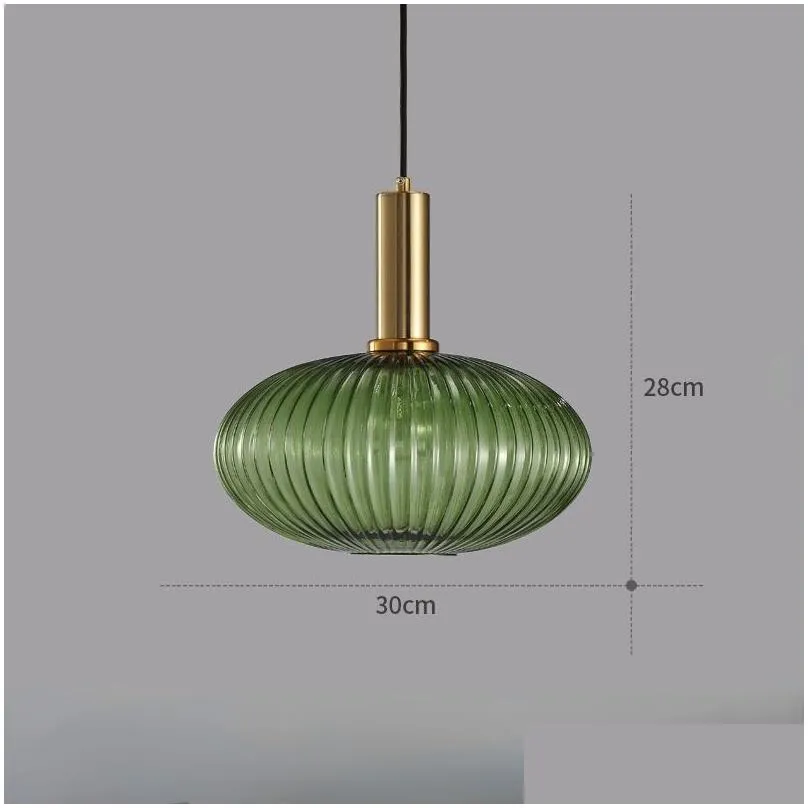 Pendant Lamps Europe Vintage Colorf Glass Luxury Pendant Light Lighting For Restaurant Dining Room Bedroom Bedside Home Ceiling Hangin Dhqyb