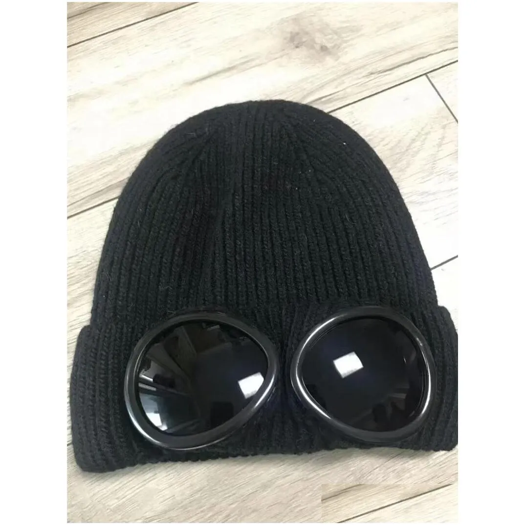 two glasses  beanies autumn winter warm ski hats knitted thick skull caps cp hat goggles beanies2856774