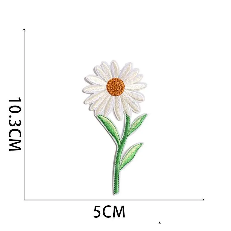 notions cute bee sunflower daisy for clothing iron on embroidered applique decoration sewinges for bags jackets jeans clothes diy