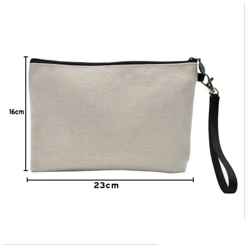 Party Favor Sublimation Make Up Bag Favor Linen Diy Cosmetic Handbag Outdoor Daily Cell Phone Storage Bags Christmas Gifts For Home Ga Dhmol