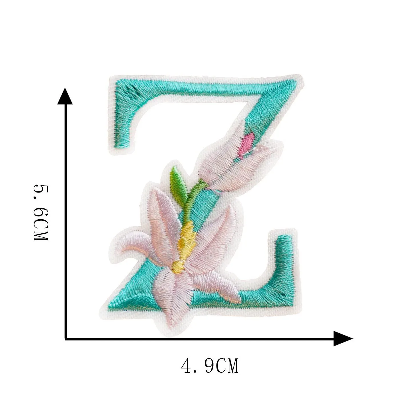 iron on flower letteres sewing notion embroidered letters a-z colorful flowers shape alphabet applique for clothes hat shirts bags diy